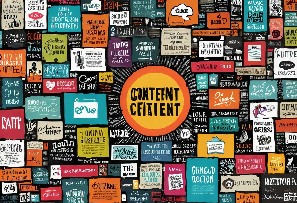 A stylized collage showcasing the evolution of content creation, featuring snippets of personal narratives on one side, transforming into bold editorial critiques on the other. In the center, a dynamic timeline illustrating major milestones in online content creation, adorned with engaging graphics and vibrant colors. The background should have a digital texture representing the internet, blending the old and new eras of content. super-realistic. vibrant colors. digital art.